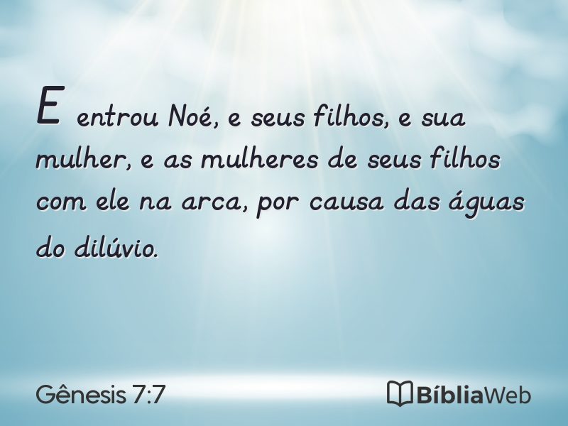 Gênesis 7:7 em imagem para compartilhar