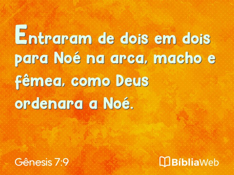 Gênesis 7:9 em imagem para compartilhar