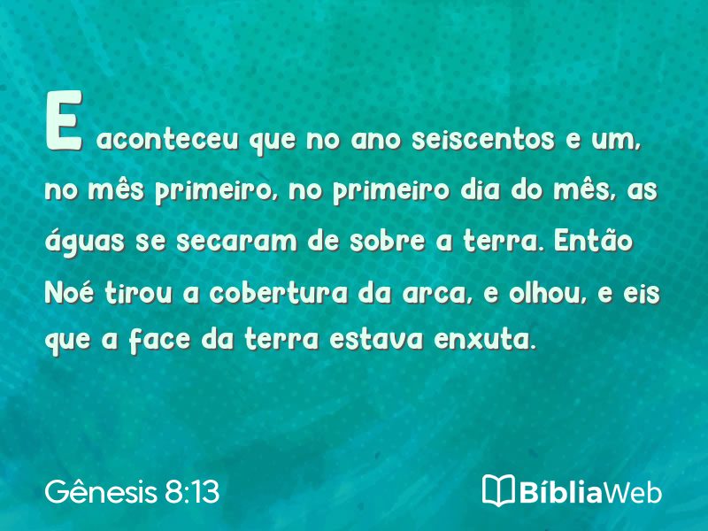 Gênesis 8:13 em imagem para compartilhar