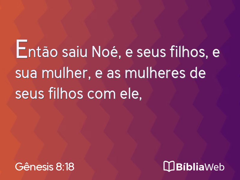 Gênesis 8:18 em imagem para compartilhar