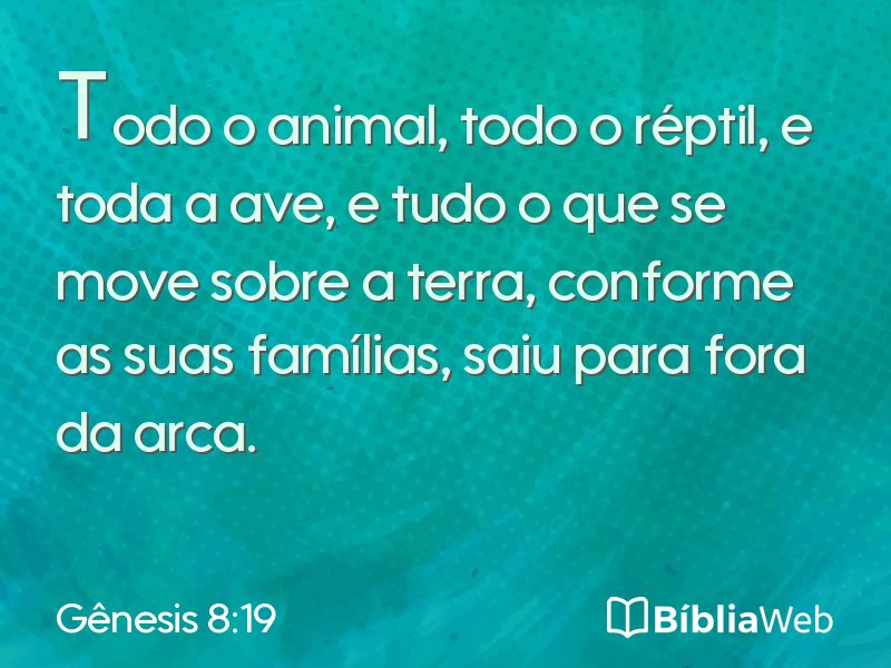 Gênesis 8:19 em imagem para compartilhar