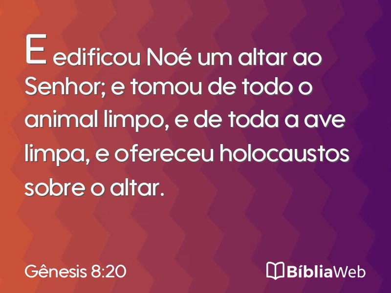 Gênesis 8:20 em imagem para compartilhar