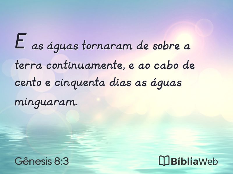 Gênesis 8:3 em imagem para compartilhar