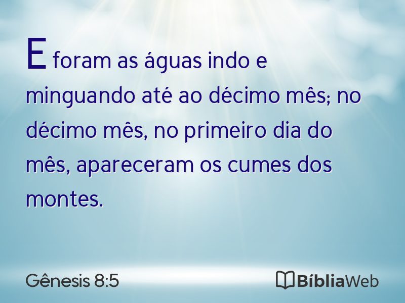 Gênesis 8:5 em imagem para compartilhar