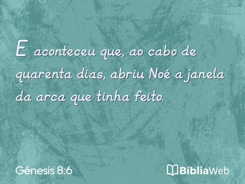 Gênesis 8:6 em imagem para compartilhar