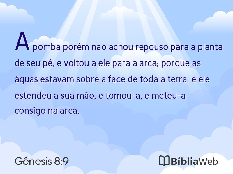 Gênesis 8:9 em imagem para compartilhar