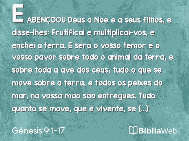 Gênesis 9:1-17 em imagem para compartilhar