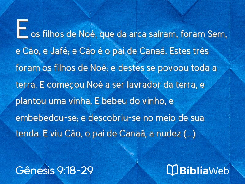 Gênesis 9:18-29 em imagem para compartilhar