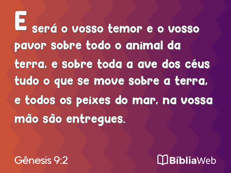 Gênesis 9:2 em imagem para compartilhar
