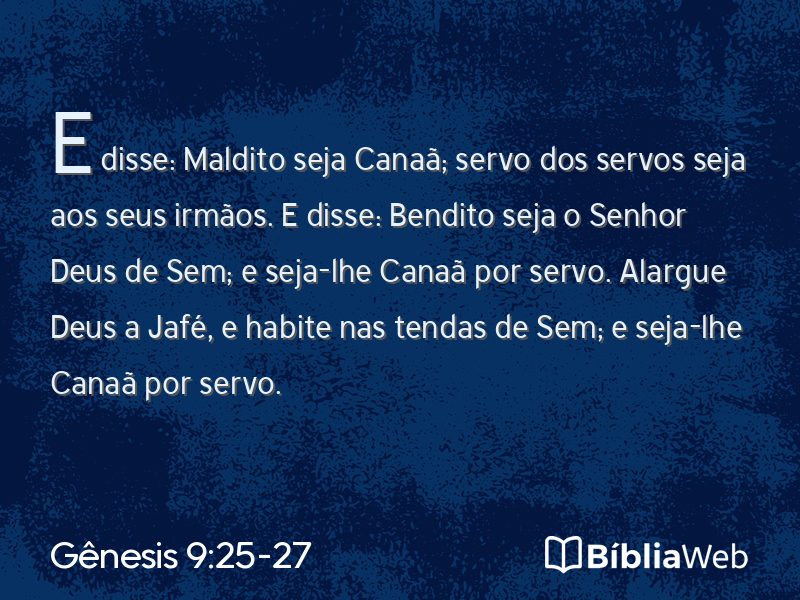 Gênesis 9:25-27 em imagem para compartilhar