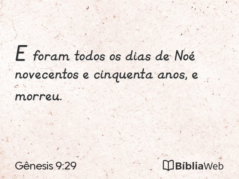Gênesis 9:29 em imagem para compartilhar