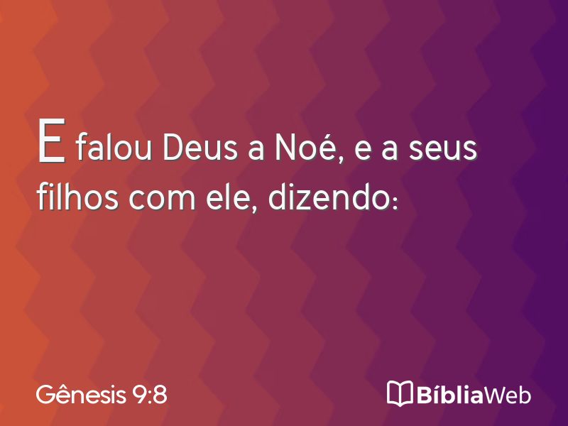 Gênesis 9:8 em imagem para compartilhar