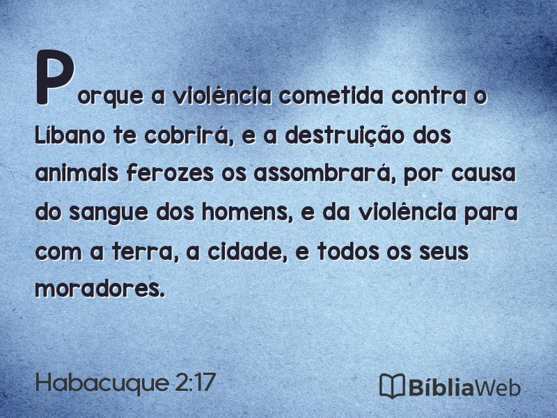 Habacuque 2:17 em imagem para compartilhar