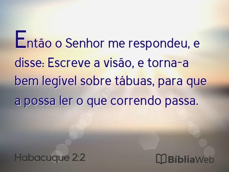Habacuque 2:2 em imagem para compartilhar