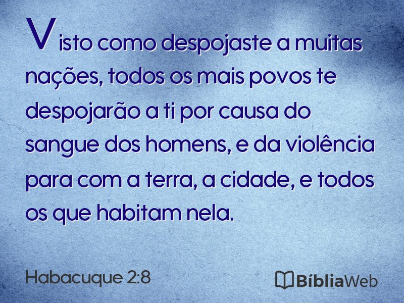 Habacuque 2:8 em imagem para compartilhar