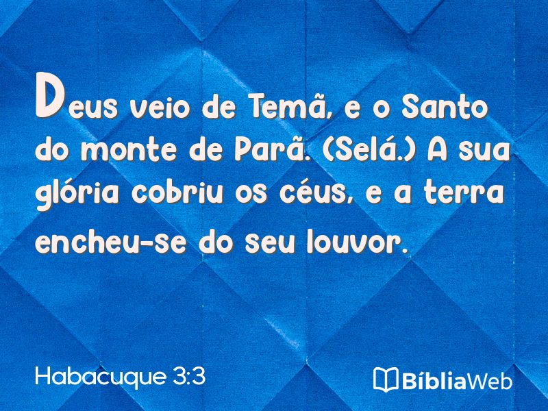 Habacuque 3:3 em imagem para compartilhar
