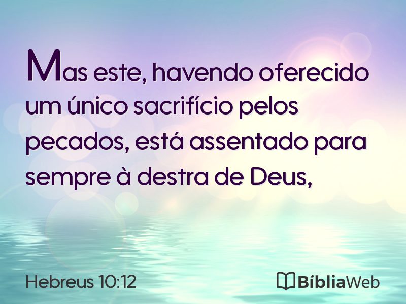 Hebreus 10:12 em imagem para compartilhar