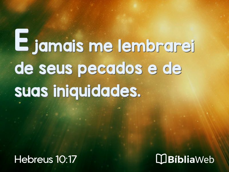 Hebreus 10:17 em imagem para compartilhar