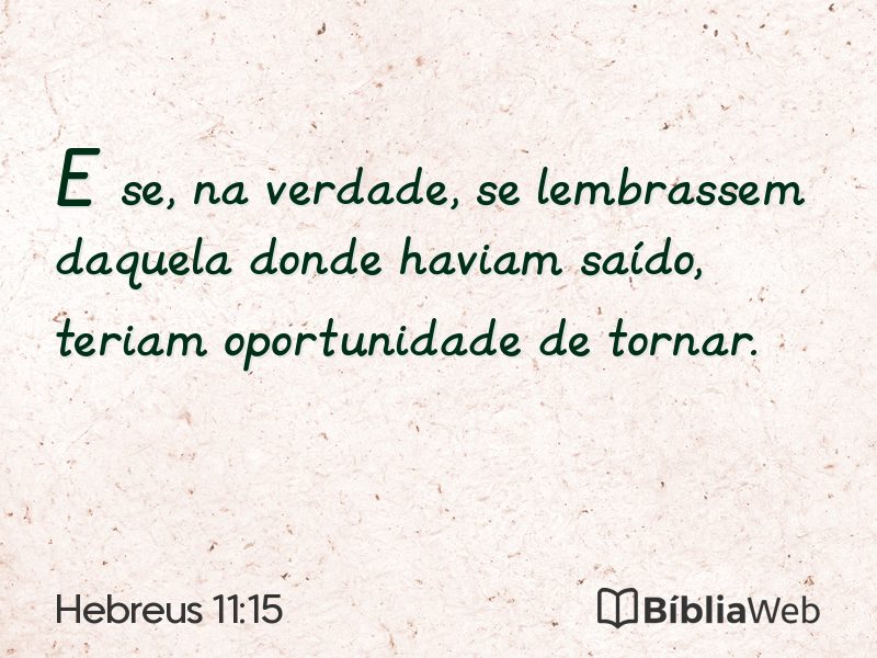 Hebreus 11:15 em imagem para compartilhar