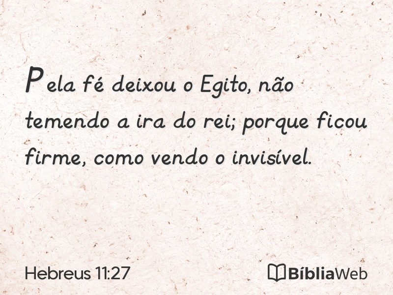 Hebreus 11:27 em imagem para compartilhar
