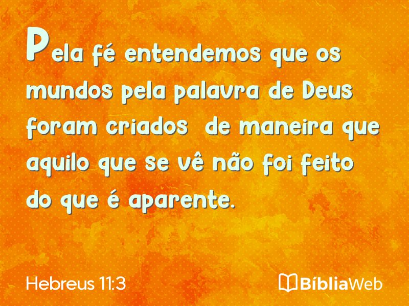 Hebreus 11:3 em imagem para compartilhar
