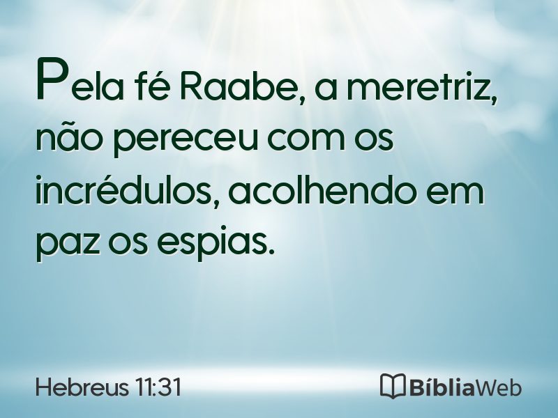 Hebreus 11:31 em imagem para compartilhar