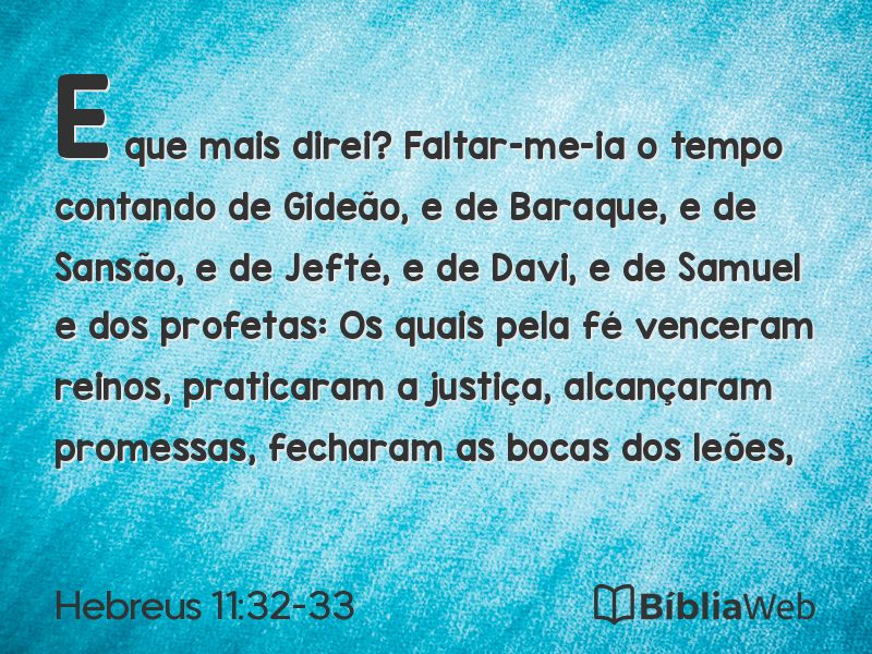 Hebreus 11:32-33 em imagem para compartilhar
