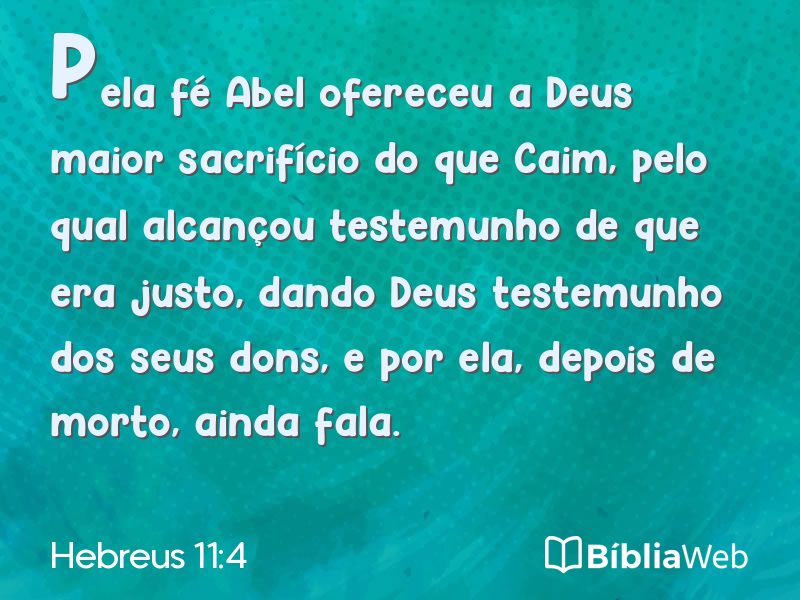 Hebreus 11:4 em imagem para compartilhar
