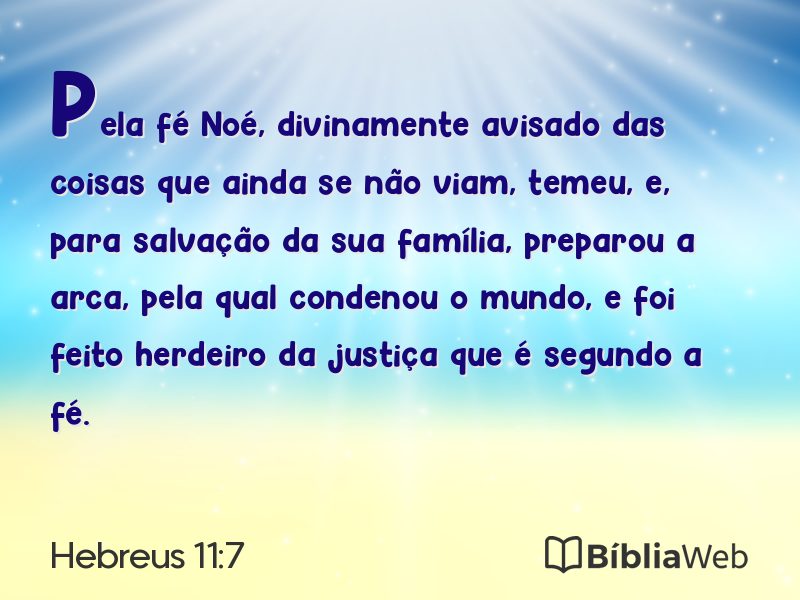 Hebreus 11:7 em imagem para compartilhar