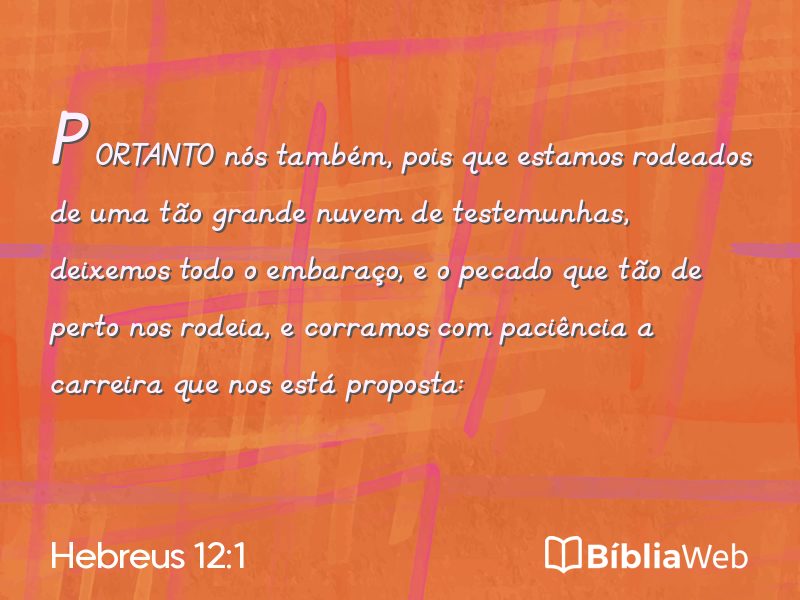 Hebreus 12:1 em imagem para compartilhar