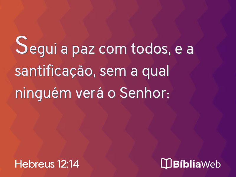 Hebreus 12:14 em imagem para compartilhar