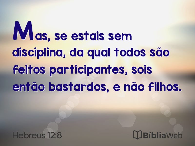Hebreus 12:8 em imagem para compartilhar