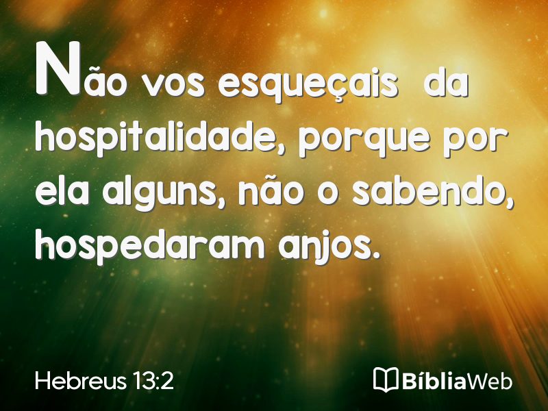 Hebreus 13:2 em imagem para compartilhar