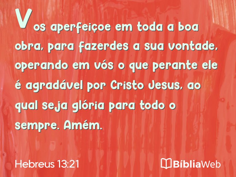 Hebreus 13:21 em imagem para compartilhar