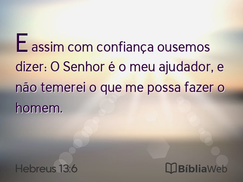 Hebreus 13:6 em imagem para compartilhar