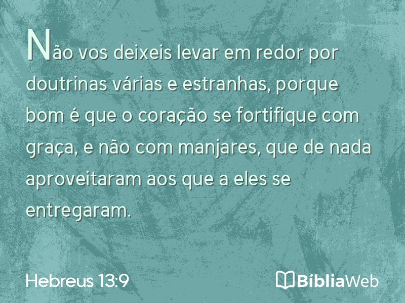 Hebreus 13:9 em imagem para compartilhar
