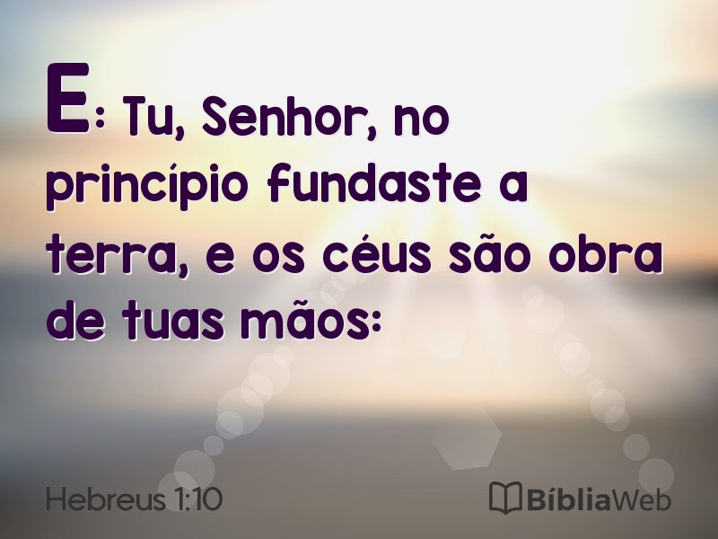 Hebreus 1:10 em imagem para compartilhar