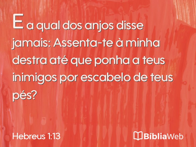 Hebreus 1:13 em imagem para compartilhar