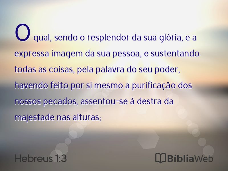 Hebreus 1:3 em imagem para compartilhar