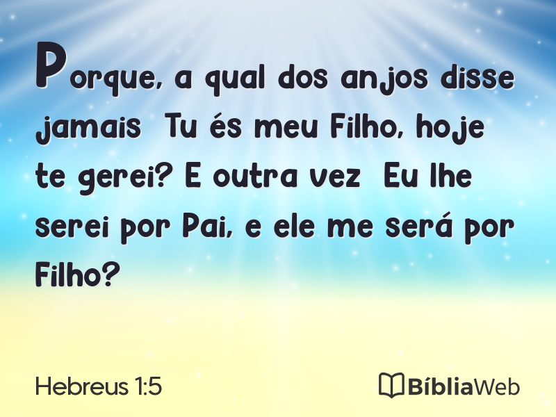 Hebreus 1:5 em imagem para compartilhar