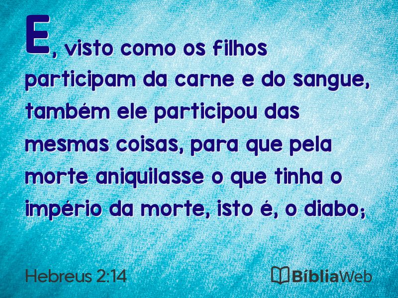 Hebreus 2:14 em imagem para compartilhar