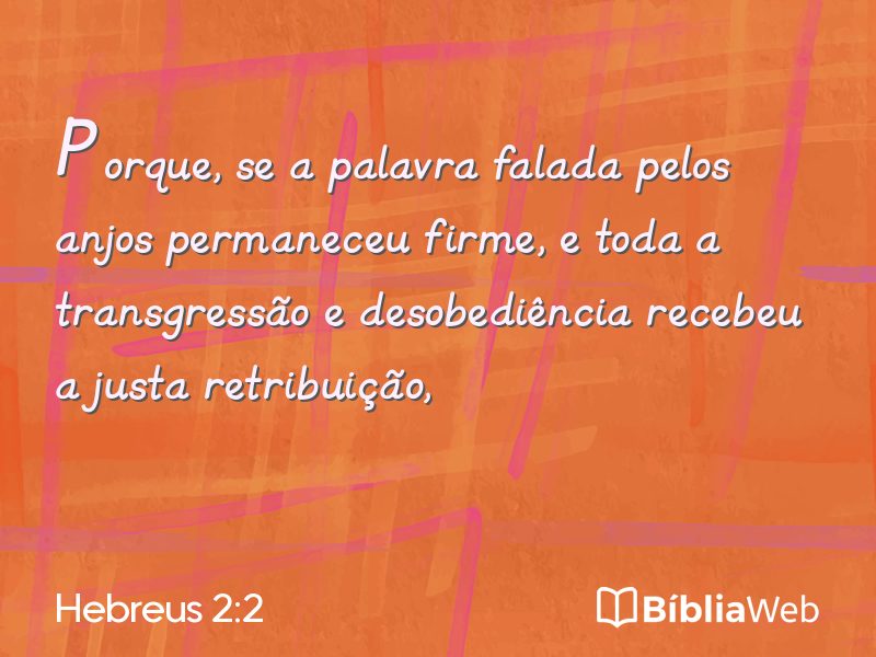 Hebreus 2:2 em imagem para compartilhar