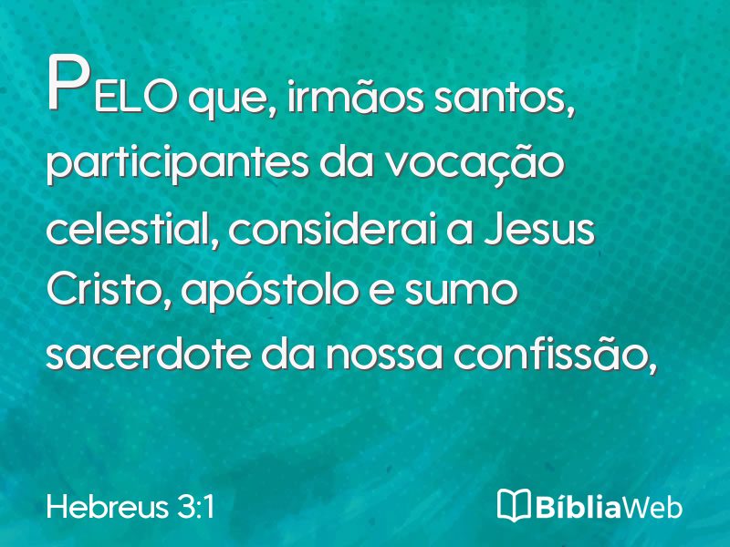 Hebreus 3:1 em imagem para compartilhar