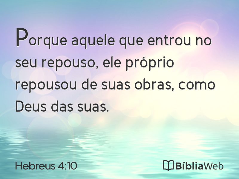 Hebreus 4:10 em imagem para compartilhar