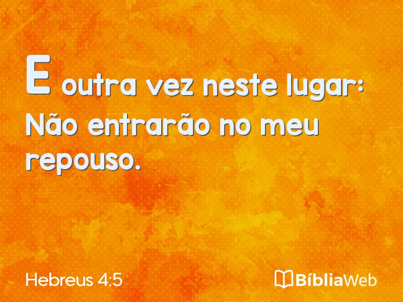Hebreus 4:5 em imagem para compartilhar