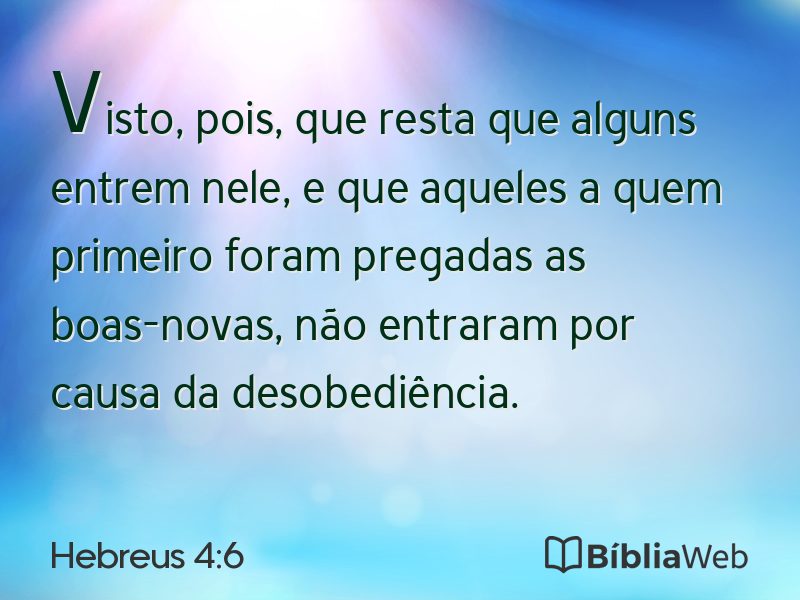 Hebreus 4:6 em imagem para compartilhar