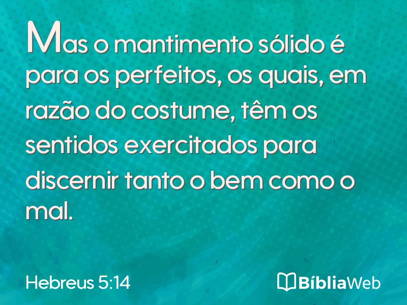 Hebreus 5:14 em imagem para compartilhar
