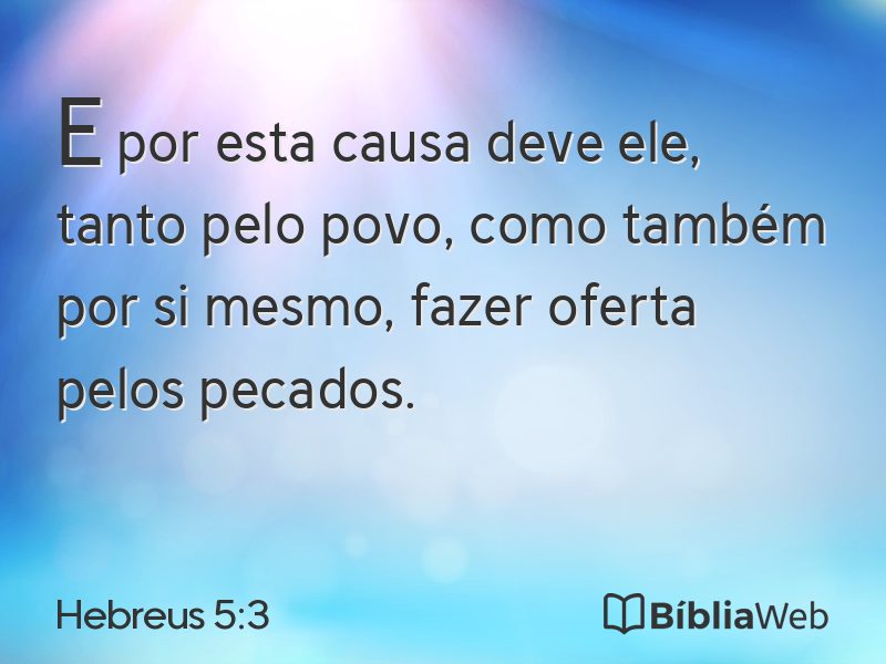 Hebreus 5:3 em imagem para compartilhar
