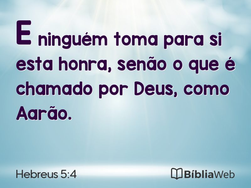 Hebreus 5:4 em imagem para compartilhar