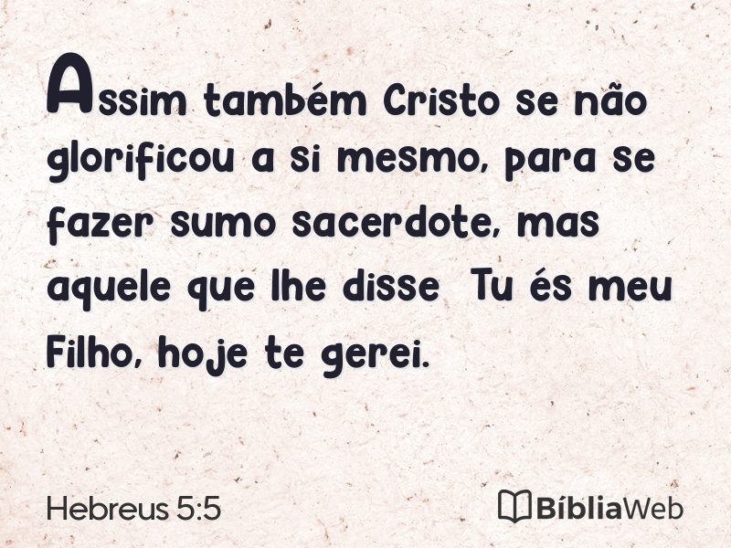 Hebreus 5:5 em imagem para compartilhar